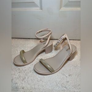 Melissa Pink Kitten Heel with Rhinestones